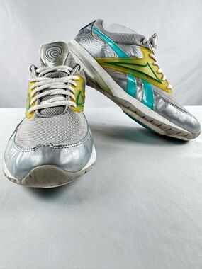 Reebok EasyTone SmoothFit Walking Shoes Silver Yellow Teal Women’s 9 V63679